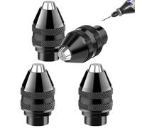 Guyode 4 Pezzi Mandrino Trapano, Mandrino per Avvitatore, Esagonale Mandrino Autoserrante, Mini Trapano Elettrico per Accessori Utensili Rotanti, Trapano Avvitatore Elettrico 3 Mascelle