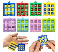 Guyode 8 Pezzi Tic Tac Toe Keychain Tic Tac Mini Gioco Mini Backpack Clip Keyring Portachiavi Gioco Tris Bambini Gadget per Feste di Compleanno Bomboniere Alla Modaa