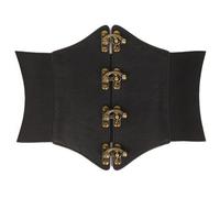 Guyode Cintura Elastica Donna, Corsetto Donna, Vintage Ecopelle Largo Retrò Elegante Fascia per Ragazza con Fibbia Corpetto, per Jeans, Pantaloni, Abiti, Blazer (Nero)