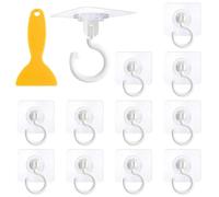 Guyode Ganci per Tende Senza Bucare Non è Richiesta Alcuna Perforazione Ganci Adesivi Ruotabile a 360° Gancio Adesivo per Soffitto Trasparente e Impermeabile si Applica a Camera da Letto Bagno Cucina
