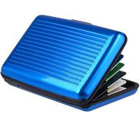 Guyode Porta Carte in Alluminio, Portacarte Uomo e Donne Slim Protezione Contro il Furto di Dati, Portatessere RFID Protection Card per Business, ID, Assicurazioni, di Debito (Blu)