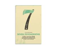 GUYREWGRUG Poster artistico su tela con scritta "Seven Psychopaths", decorazione per camera da letto, 30 x 45 cm, senza cornice