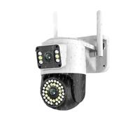 GUYSGNX Telecamere di sicurezza, Telecamera Di Sorveglianza WiFi Da 8 MP, Zoom Digitale 4K 10X, PTZ, Doppia Lente, IP, Rilevamento Umano, Visione Notturna, For Esterni(Camera Add 128G)