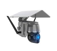 GUYSGNX Telecamere di sicurezza, Telecamera solare da 2 MP 4G PTZ esterno IP66 Batteria ricaricabile incorporata Rileva PIR audio bidirezionale per uso esterno(4G Cam Battery 32G)