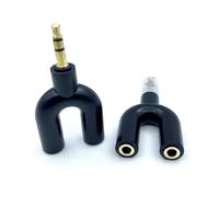 GUYTRM 1/2/5 pezzi adattatore splitter for cavo for auricolari jack da 3,5 mm 1 a 2, spina maschio da 3,5 mm a presa femmina doppia Y, connettore audio. lingli(schwarz,5Pcs)