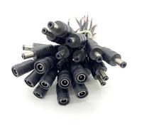 GUYTRM 1/5/10/20 pezzi 5,5x2,1 connettore maschio femmina CC 2 pin 5,5 * 2,1 spina di alimentazione cavo CC adattatore for striscia LED 5050 3528 lingli(Female,5Pcs)