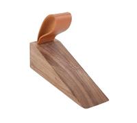 GUYTRM 1 fermaporta in legno massello antiscivolo, protezione in corda di pelle, cuneo anticollisione, decorazione creativa for cancello, faggio/noce nero lingli(Small Black Walnut)