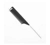 GUYTRM 1 pz 220x28x4mm nero a denti fini perno in metallo antistatico stile di capelli coda di ratto pettine parrucchieri strumento for lo styling dei capelli for la bellezza lingli