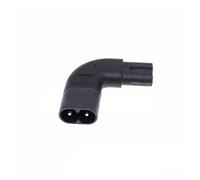 GUYTRM 1 pz. Convertitore adattatore di alimentazione CA ad angolo retto da 320 a 2 pin C7 femmina a C8 maschio, nero/bianco lingli(Elbow-Black)
