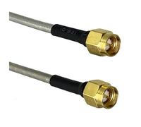 GUYTRM 1 pz. Spina maschio a spina maschio RG402 0,141" Cavo flessibile in argento a spirale 4 pollici ~ 20 m Connettore RF lingli(4inch (10CM))