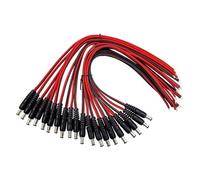 GUYTRM 10/20/50 pezzi 12V DC connettori maschio femmina jack cavo filo adattatore spina alimentazione 5,5 x 2,1 mm lingli(50PCS(25pairs))