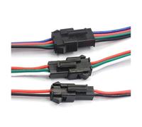 GUYTRM 10 coppie SM2.54 2P 3P 4P 5P 6P 15 cm 22AWG connettori maschio-femmina for strisce LED, connettori for driver di lampade, adattatore rapido lingli(5P)