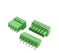 GUYTRM 10 pezzi 15EDG 3,81 mm 3,5 mm KF2EDG PCB morsettiera a vite connettore 2/3/4/5/6/7/8P lingli(Right angle Set,3.5MM_8P(10PCS))