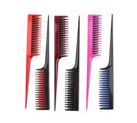 GUYTRM 1PC portatile in plastica pettine for capelli spazzola for capelli 2 file denti stuzzicanti pettine spazzola districante pettine a coda di topo pettine for parrucchiere lingli(1pcs color D1)