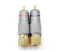 GUYTRM 2/4/8/16 pezzi Connettore coassiale con spina di bloccaggio placcata in oro, presa, adattatore for cavo da 10 mm lingli(schwarz,4PCS)