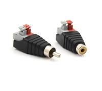 GUYTRM 2/6/10 pezzi AV Plug Head Press Terminal Accessori for il monitoraggio Connettore audio senza saldatura Maschio e femmina audio lingli(Male and female,2PCS)