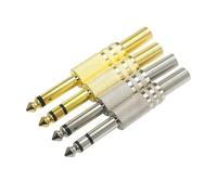 GUYTRM 2 pezzi 6,35 mm 2 poli mono amplificatore spina 6,35 stereo microfono jack in metallo connettore audio KTV lingli(1Set S-M)