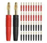GUYTRM 20/80/400 pezzi 2 mm rosso nero connettori a banana maschio connettori a banana for cavi di altoparlanti audio lingli(200 Red 200 Black)