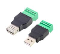 GUYTRM 5/20/100 pezzi USB 2.0 tipo A maschio femmina a connettore a vite a 5 pin for saldatura USB jack USB 2.0 a adattatore for spina terminale a vite lingli(Male,100PCS)