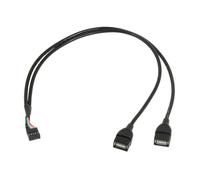 GUYTRM Cavo adattatore femmina USB 2.0 doppio da 15 cm, 30 cm e 50 cm for scheda madre a 9 pin, trasforma la linea di estensione USB 2.0 in un connettore femmina for scheda madre. lingli(30CM)