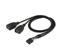 GUYTRM Cavo adattatore femmina USB 2.0 doppio da 15 cm, 30 cm e 50 cm for scheda madre a 9 pin, trasforma la linea di estensione USB 2.0 in un connettore femmina for scheda madre. lingli(50CM)
