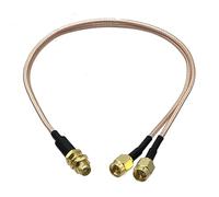 GUYTRM Cavo di collegamento RF a treccia RG316 2x spina maschio e jack femmina a Y, terminale a cricchetto, 4 pollici ~ 10 piedi lingli(Type 2-SMA 1F2M,3FT (1M))