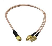 GUYTRM Cavo di collegamento RF a treccia RG316 2x spina maschio e jack femmina a Y, terminale a cricchetto, 4 pollici ~ 10 piedi lingli(Type 1-SMA 1M2F,10inch (25CM))