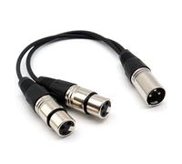 GUYTRM Cavo sdoppiatore a Y da 3 pin femmina a doppio maschio, cavo adattatore for microfono da studio, 1 m, 2 m, 3 m, 5 m, 10 m, 15 m lingli(1 male to 2 female,1 meters)