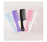GUYTRM Pettine a denti larghi for la cura dei capelli lisci 1/5 pezzi, pettine for capelli grande e durevole in materiale ABS, manico semplice, for uomini e donne lingli(ZHJHDDSLanBaiFenZiHe)