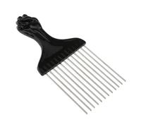 GUYTRM Pettine for capelli a denti larghi in metallo Black Fist Afro Pick for volumizzare lo styling dei capelli lingli