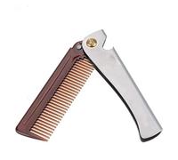 GUYTRM Pettine pieghevole for capelli, pettine pieghevole for barba in acciaio inossidabile, pettine tascabile pieghevole professionale con rivestimento in acciaio inossidabile, barba maschile lingli