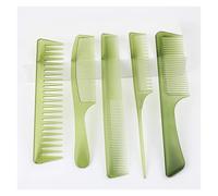 GUYTRM Set di pettini professionali da 5 pezzi - Pettini a coda Fine Pro Pettine for capelli Pettine for styling Accessori for barbiere Pettine for capelli Pettine for barbiere lingli(Transparent Gree