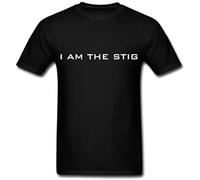 GUYUNTI Creative Men's I am The Stig T-Shirts Black T-Shirt Black 3XL