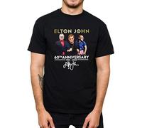 GUYUNTI El%TON Jo%hn T Shirt 60th Anniversary Band Pop Gift Tee Top Trend Vintage Style Music Cotton for Men And Women T-Shirt Black S