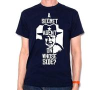 GUYUNTI Inspired By Jw Pepper T Shirt A Secret Agent On Whose Side? Cult Movie Tee T-Shirt Navy XL