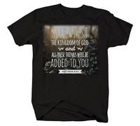 GUYUNTI Seek First Kingdom of God Mattew 6:33 Bible Scripture Verse Psalm T Shirt T-Shirt Black XL
