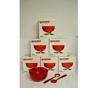 GUZZINI aqua 6x insalatiera rossa 24 cm in plastica con posate NUOVO
