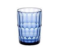 BICCHIERI ALTO VANITY in Cristallo Acrilico Bio-based 6 pezzi diametro Ø 8,5xh 11,8 cm- 480 cc BPA FREE bibite, cocktail e frullati colore Blu Denim blu