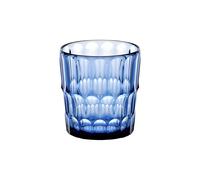BICCHIERI Bassi VANITY 2 in Cristallo Acrilico Bio-based confezione da 6 pezzi diametro Ø 8,5xh 9,2 cm- 360 cc BPA FREE colore Blu Denim blu