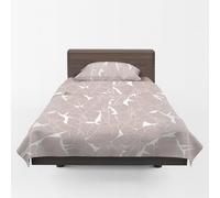 GUZZINI Botanical - Completo Letto Cotone Organico con Lenzuola Una Piazza e Mezza 180x280 + 1 Lenzuolo con Angoli Coprimaterasso Una Piazza e Mezza 130x200 per Materasso 30cm + 1 Federa Cuscino 50x80