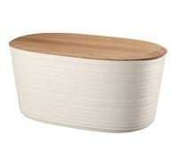 Breadbox With Bamboo Breadboard Top "Tierra" - bianco