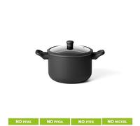 GUZZINI CESTELLO PASTA con COPERCHIO VETRO 22cm Cook Color Nero 09687210
