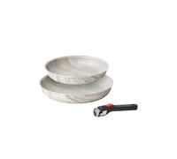 Guzzini ChefLine MARBLE MADE IN ITALY - SET 3 pezzi: 2 PADELLE (CM 24 e CM 28) con MANICO removibile