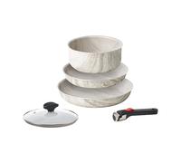 Guzzini ChefLine MARBLE MADE IN ITALY - SET 5 pezzi: 2 PADELLE (CM 24 e CM 28), CASSERUOLA da 20 cm, COPERCHIO (20 cm) e MANICO removibile