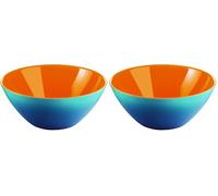 Guzzini Contenitore My Fusion, Blu/Arancione, Ø20 x h8.5 cm (Confezione da 2)