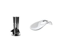 Guzzini Cooking Set Mestoli Antiaderente con Base, Attila Veress, 19 x h35 cm, C