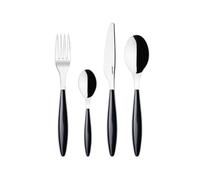 Posate Feeling 24 pezzi Colore Crema in acciaio inox 18/10 AISI 420 di Altissima qualità lavabili in lavastoviglie colore Nero nero