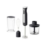 Guzzini, Sous Chef, Frullatore Bio-based, 600W, con Funzione Turbo, Gambo in Acciaio Inox, con Tritatutto, Bicchiere Graduato 700 ml e Frusta Universale (Anthracite)