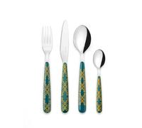 Guzzini 28195069 Set Posate, Acciaio Inossidabile, Verde Smeraldo