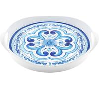 GUZZINI Vassoio Tondo con Manici Decoro Blues 40,5 x 46 x 6 Cm Melamina Table Decor